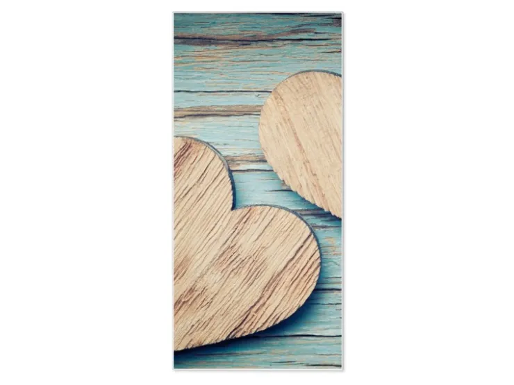 Banjado Magnettafel 37x78cm Magnetwand Weiß Aus Metall Magnetpinnwand Pinnwand Inkl. 4 Magnete Motiv Holz Herzen* Pinnwände