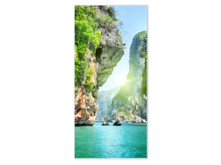 Banjado Magnettafel 37x78cm Magnetwand Weiß Aus Metall Magnetpinnwand Pinnwand Inkl. 4 Magnete Motiv Versteckte Bucht* Pinnwände