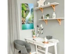 Banjado Magnettafel 37x78cm Magnetwand Weiß Aus Metall Magnetpinnwand Pinnwand Inkl. 4 Magnete Motiv Versteckte Bucht* Pinnwände