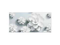 Banjado Magnettafel 78x37cm Magnetwand Weiß Aus Metall Magnetpinnwand Pinnwand Inkl. 4 Magnete Motiv Papier Lotus