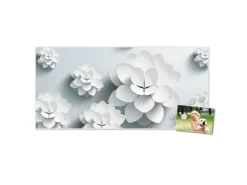 Banjado Magnettafel 78x37cm Magnetwand Weiß Aus Metall Magnetpinnwand Pinnwand Inkl. 4 Magnete Motiv Papier Lotus