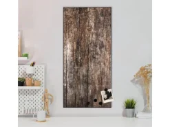 Banjado Magnettafel 37x78cm Magnetwand Schwarz Aus Metall Magnetpinnwand Pinnwand Inkl. 4 Magnete Motiv Altes Holz* Wanddekoration|Pinnwände