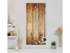 Banjado Magnettafel 37x78cm Magnetwand Weiß Aus Metall Magnetpinnwand Pinnwand Inkl. 4 Magnete Motiv Geöltes Holz
