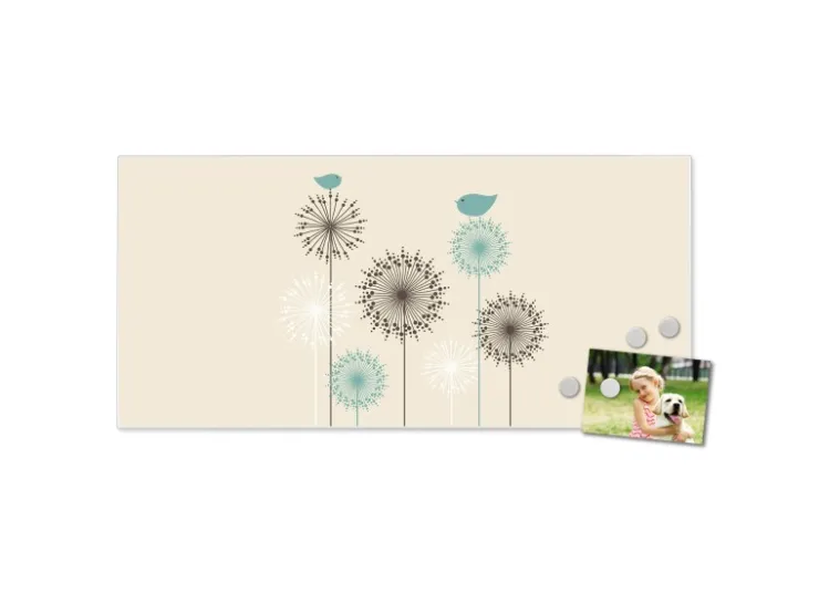 Banjado Magnettafel 78x37cm Magnetwand Weiß Aus Metall Magnetpinnwand Pinnwand Inkl. 4 Magnete Motiv Kugelfontänen* Pinnwände