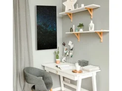 Banjado Magnettafel 37x78cm Magnetwand Silber Aus Metall Magnetpinnwand Pinnwand Inkl. 4 Magnete Motiv Nachthimmel* Pinnwände