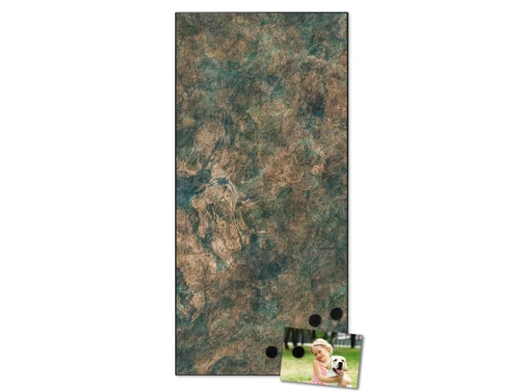 Banjado Magnettafel 37x78cm Magnetwand Schwarz Aus Metall Magnetpinnwand Pinnwand Inkl. 4 Magnete Motiv Kupfer Patina* Pinnwände|Wanddekoration