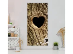 Banjado Magnettafel 37x78cm Magnetwand Weiß Aus Metall Magnetpinnwand Pinnwand Inkl. 4 Magnete Motiv Baumherz* Wanddekoration|Pinnwände