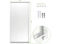 Banjado Magnettafel 37x78cm Magnetwand Weiß Aus Metall Magnetpinnwand Pinnwand Inkl. 4 Magnete Motiv Baumherz* Wanddekoration|Pinnwände