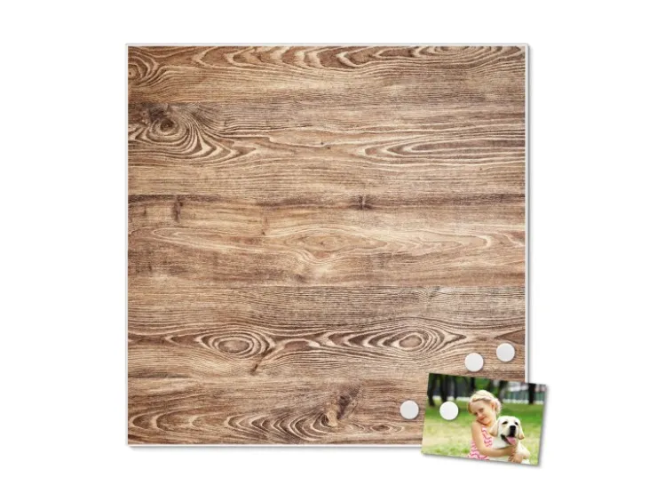 Banjado Magnettafel 50x50cm Magnetwand Weiß Aus Metall Magnetpinnwand Pinnwand Inkl. 4 Magnete Motiv Maserung* Pinnwände
