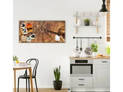 Banjado Magnettafel 78x37cm Magnetwand Schwarz Aus Metall Magnetpinnwand Pinnwand Inkl. 4 Magnete Motiv Jahresringe* Pinnwände