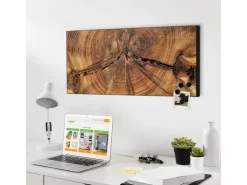 Banjado Magnettafel 78x37cm Magnetwand Schwarz Aus Metall Magnetpinnwand Pinnwand Inkl. 4 Magnete Motiv Jahresringe* Pinnwände