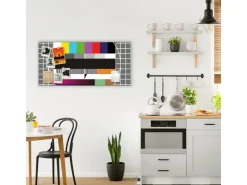 Banjado Magnettafel 78x37cm Magnetwand Silber Aus Metall Magnetpinnwand Pinnwand Inkl. 4 Magnete Motiv Testbild* Pinnwände