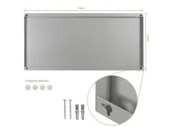 Banjado Magnettafel 78x37cm Magnetwand Silber Aus Metall Magnetpinnwand Pinnwand Inkl. 4 Magnete Motiv Astronaut* Schweberegale