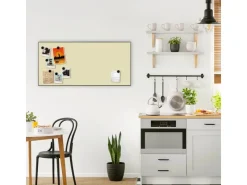 Banjado Magnettafel 78x37cm Magnetwand Schwarz Aus Metall Magnetpinnwand Pinnwand Inkl. 4 Magnete Motiv Beige* Pinnwände