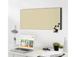 Banjado Magnettafel 78x37cm Magnetwand Schwarz Aus Metall Magnetpinnwand Pinnwand Inkl. 4 Magnete Motiv Beige* Pinnwände