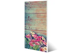 Banjado Magnettafel 37x78cm Magnetwand Weiß Aus Metall Magnetpinnwand Pinnwand Inkl. 4 Magnete Motiv Blumenpfücken