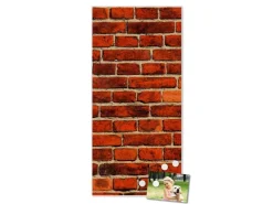 Banjado Magnettafel 37x78cm Magnetwand Weiß Aus Metall Magnetpinnwand Pinnwand Inkl. 4 Magnete Motiv Ziegelwand* Pinnwände