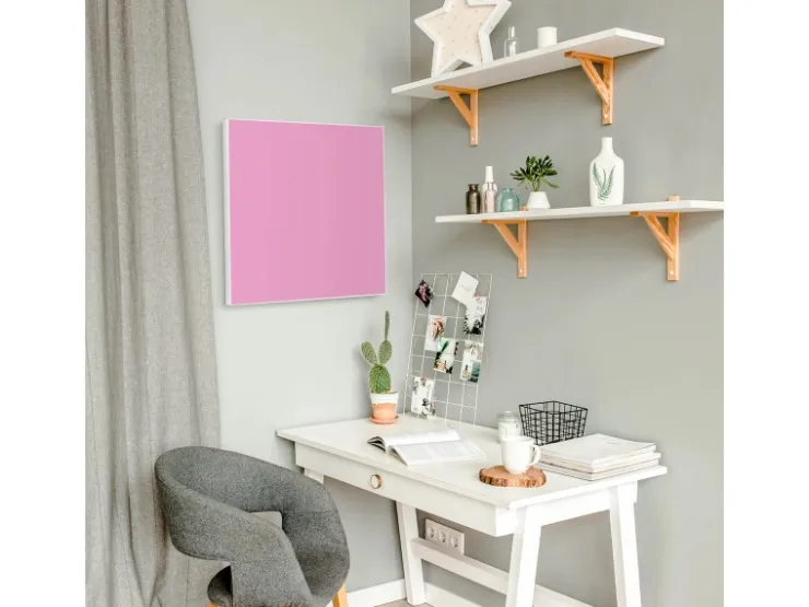Banjado Magnettafel 50x50cm Magnetwand Weiß Aus Metall Magnetpinnwand Pinnwand Inkl. 4 Magnete Motiv Rose* Pinnwände