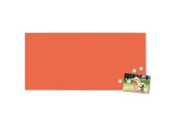 Banjado Magnettafel 78x37cm Magnetwand Silber Aus Metall Magnetpinnwand Pinnwand Inkl. 4 Magnete Motiv Orange