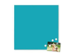 Banjado Magnettafel 50x50cm Magnetwand Weiß Aus Metall Magnetpinnwand Pinnwand Inkl. 4 Magnete Motiv Türkis* Pinnwände