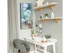 Banjado Magnettafel 37x78cm Magnetwand Schwarz Aus Metall Magnetpinnwand Pinnwand Inkl. 4 Magnete Motiv Lauchblüte* Pinnwände