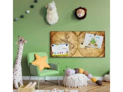 Banjado Magnettafel 78x37cm Magnetwand Schwarz Aus Metall Magnetpinnwand Pinnwand Inkl. 4 Magnete Motiv Sieben Weltmeere