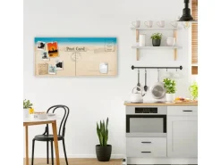Banjado Magnettafel 78x37cm Magnetwand Weiß Aus Metall Magnetpinnwand Pinnwand Inkl. 4 Magnete Motiv Postkarte* Pinnwände