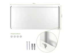 Banjado Magnettafel 78x37cm Magnetwand Weiß Aus Metall Magnetpinnwand Pinnwand Inkl. 4 Magnete Motiv Postkarte* Pinnwände