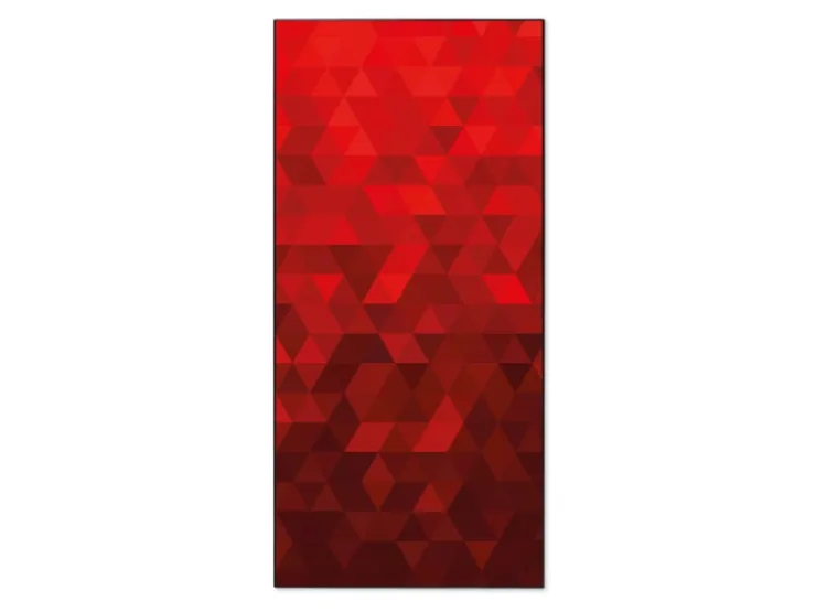 Banjado Magnettafel 37x78cm Magnetwand Schwarz Aus Metall Magnetpinnwand Pinnwand Inkl. 4 Magnete Motiv Dreiecke Rot