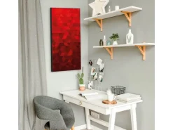 Banjado Magnettafel 37x78cm Magnetwand Schwarz Aus Metall Magnetpinnwand Pinnwand Inkl. 4 Magnete Motiv Dreiecke Rot
