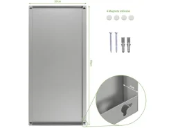 Banjado Magnettafel 37x78cm Magnetwand Silber Aus Metall Magnetpinnwand Pinnwand Inkl. 4 Magnete Motiv Feuerholz* Pinnwände