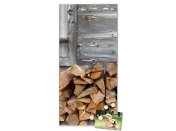 Banjado Magnettafel 37x78cm Magnetwand Silber Aus Metall Magnetpinnwand Pinnwand Inkl. 4 Magnete Motiv Feuerholz* Pinnwände