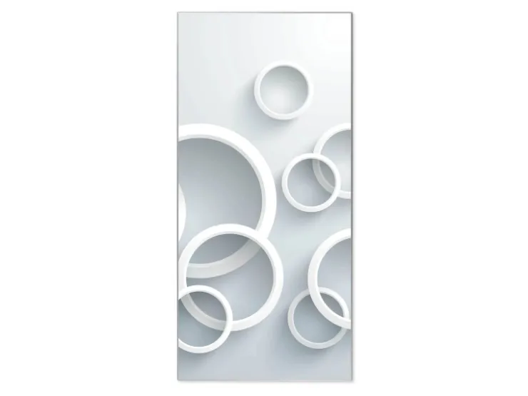 Banjado Magnettafel 37x78cm Magnetwand Silber Aus Metall Magnetpinnwand Pinnwand Inkl. 4 Magnete Motiv Weiße Ringe* Pinnwände