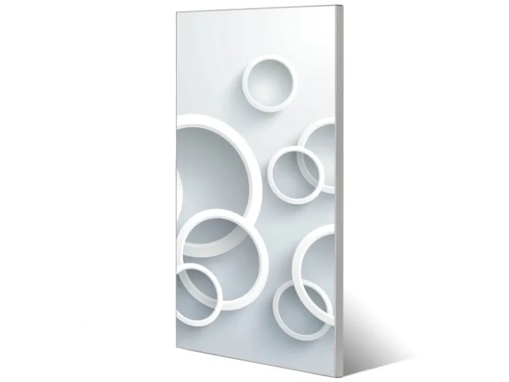 Banjado Magnettafel 37x78cm Magnetwand Silber Aus Metall Magnetpinnwand Pinnwand Inkl. 4 Magnete Motiv Weiße Ringe* Pinnwände