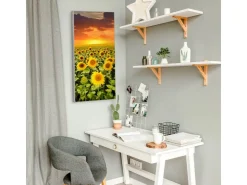Banjado Magnettafel 37x78cm Magnetwand Silber Aus Metall Magnetpinnwand Pinnwand Inkl. 4 Magnete Motiv Sonnenblumenmeer* Pinnwände
