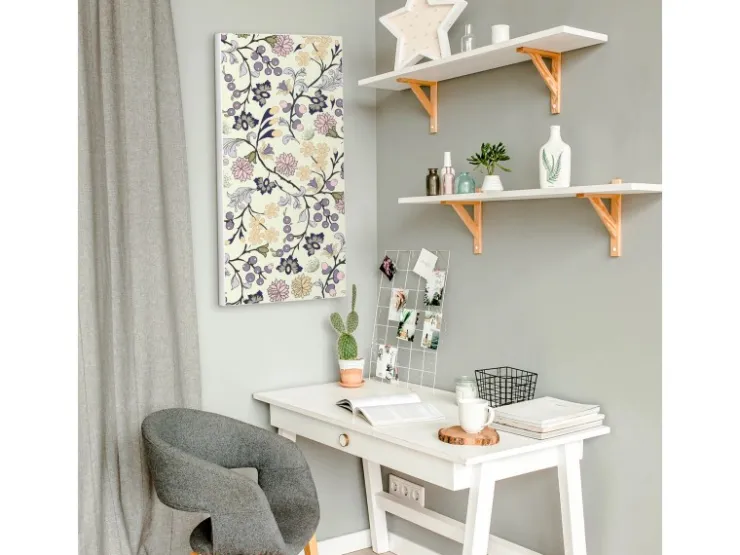 Banjado Magnettafel 37x78cm Magnetwand Weiß Aus Metall Magnetpinnwand Pinnwand Inkl. 4 Magnete Motiv Florale Tapete* Tapezierzubehör