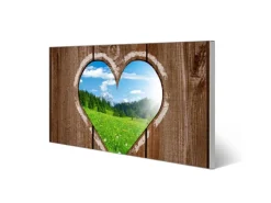 Banjado Magnettafel 78x37cm Magnetwand Silber Aus Metall Magnetpinnwand Pinnwand Inkl. 4 Magnete Motiv Ausblick Mit Herz* Pinnwände