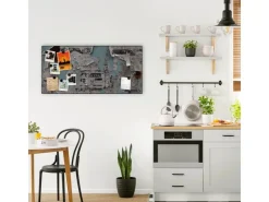 Banjado Magnettafel 78x37cm Magnetwand Schwarz Aus Metall Magnetpinnwand Pinnwand Inkl. 4 Magnete Motiv Wand Mit Zeitungen* Pinnwände