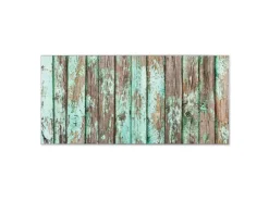 Banjado Magnettafel 78x37cm Magnetwand Silber Aus Metall Magnetpinnwand Pinnwand Inkl. 4 Magnete Motiv Verwittertes Holz* Pinnwände