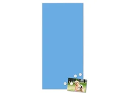 Banjado Magnettafel 37x78cm Magnetwand Weiß Aus Metall Magnetpinnwand Pinnwand Inkl. 4 Magnete Motiv Pastellblau* Pinnwände