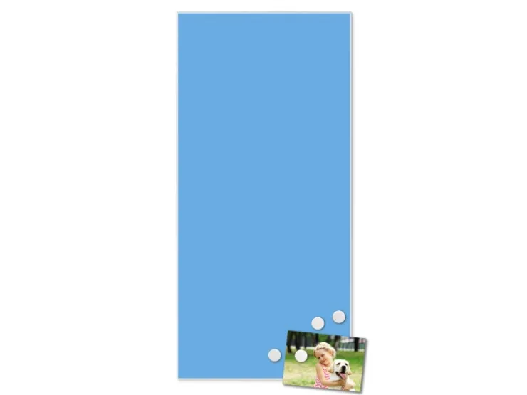 Banjado Magnettafel 37x78cm Magnetwand Weiß Aus Metall Magnetpinnwand Pinnwand Inkl. 4 Magnete Motiv Pastellblau* Pinnwände