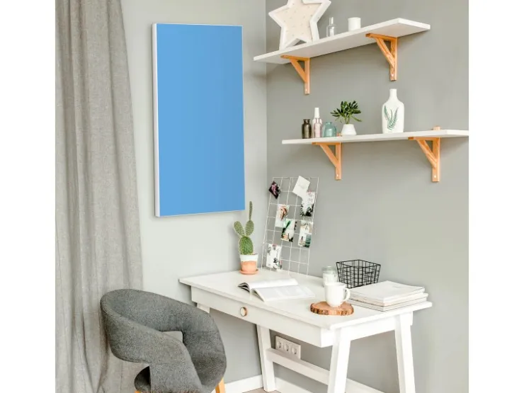 Banjado Magnettafel 37x78cm Magnetwand Weiß Aus Metall Magnetpinnwand Pinnwand Inkl. 4 Magnete Motiv Pastellblau* Pinnwände