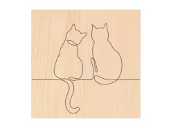 Banjado Schlüsselkasten Holz 30x30cm Scharnier Rechts 50 Haken Design Schlüsselbox Motiv Katzenliebe 2* Garderoben