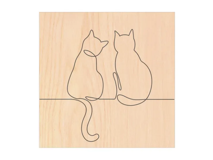 Banjado Schlüsselkasten Holz 30x30cm Scharnier Rechts 50 Haken Design Schlüsselbox Motiv Katzenliebe 2* Garderoben