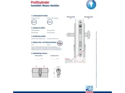 Basi - V55 - Profil-Doppelzylinder - 30/35 mm - Verschiedenschließend - Not- und Gefahrenfunktion* Stifte