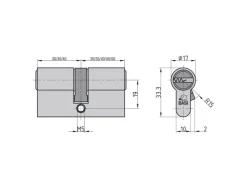 Basi - V55 - Profil-Doppelzylinder - 35/45 mm - Verschiedenschließend* Stifte