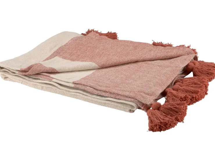 Baumwoll-Decke Ancient Secrets 140 cm x 180 cm Off-Weiß-Terracotta* Decken