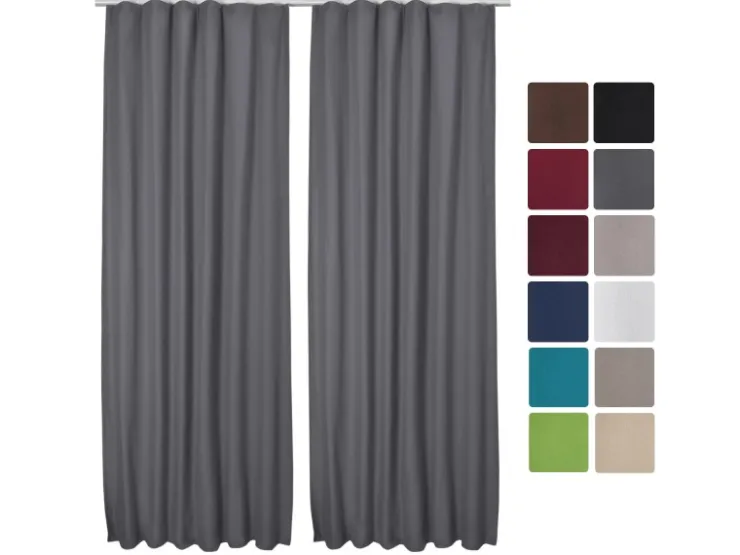 Beautissu Amelie TK Vorhang mit Kräuselband 140x245cm 2tlg