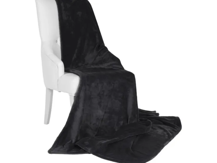 Beautissu Aurelia Decke 220x240cm Schwarz