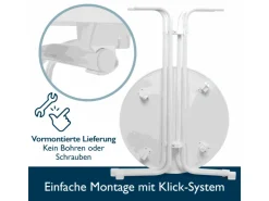 Beautissu Sylt Stehtisch Ø 70cm Weiß mit Giulia Stehtischhusse Ø 70cm Weiß* Tische